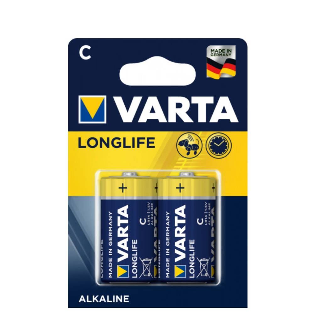 2 VARTA LONGLIFE C LR14 ALKALINE BATTERIES 1.5V BABY R14 MN1400 E93